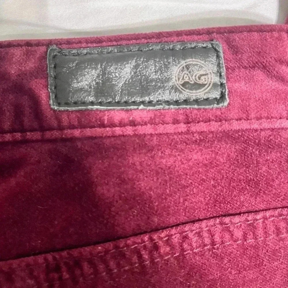 Anthropologie Stevie Ankle Velvet Pants Trousers Burgundy Maroon Size 25R - Picture 3 of 10